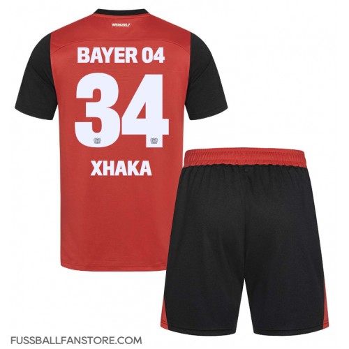 Bayer Leverkusen Granit Xhaka #34 Replik Heimtrikot Kinder 2024-25 Kurzarm (+ Kurze Hosen)